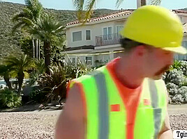 Aubrey Kate and Avery Lust Join a Construction Worker for Some Fun